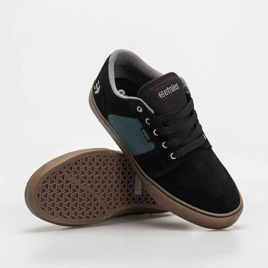 Barge LS Low - Top Vulcanized Black Teal | etnies Official Low-Top Vulcanized Etnies Skate Original Sustainability Gear