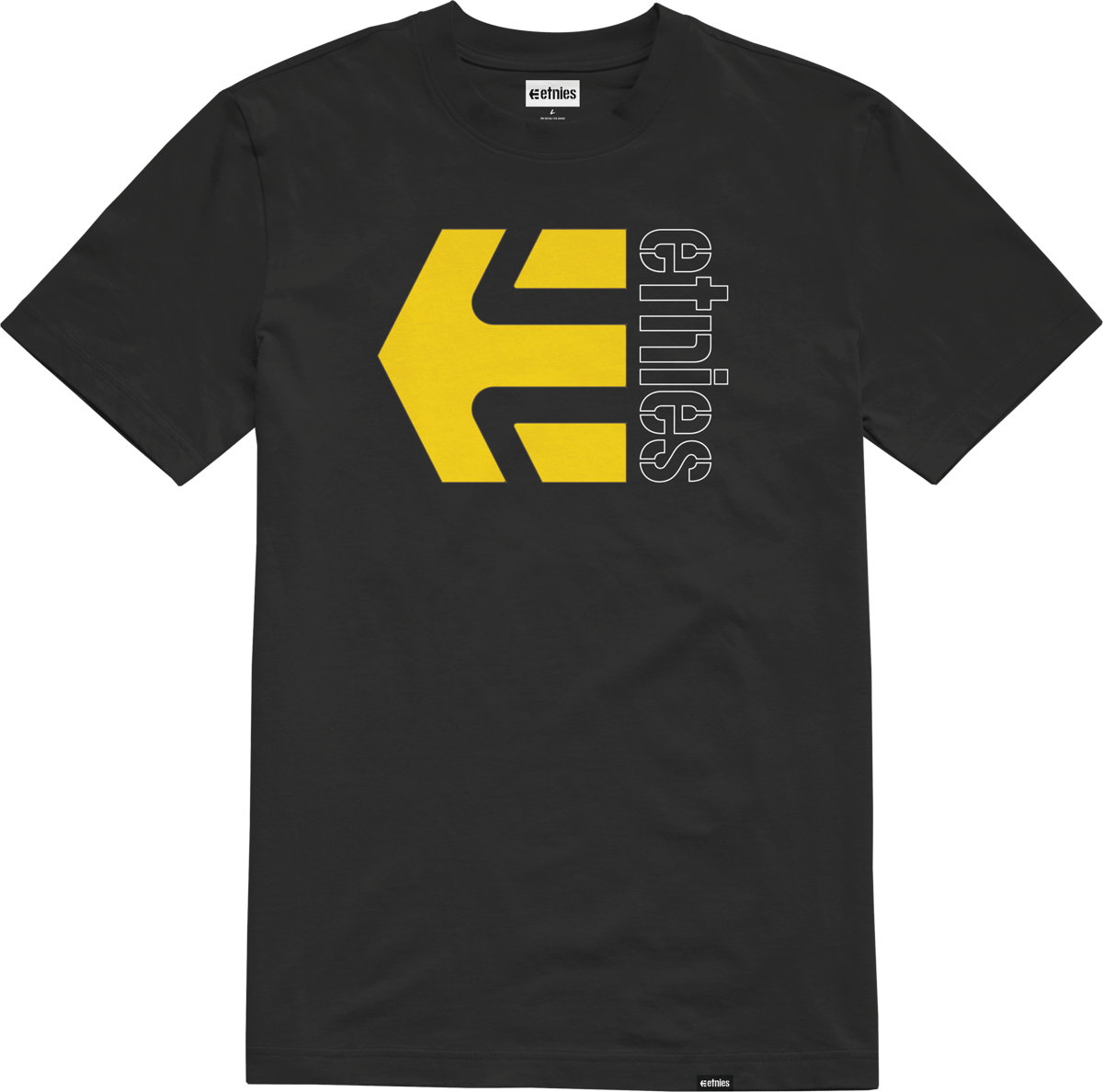 Corp Combo Tee black/yellow/white - t-shirt | etnies Official S/S Basic T-Shirt Etnies Skate Original Sustainability Gear