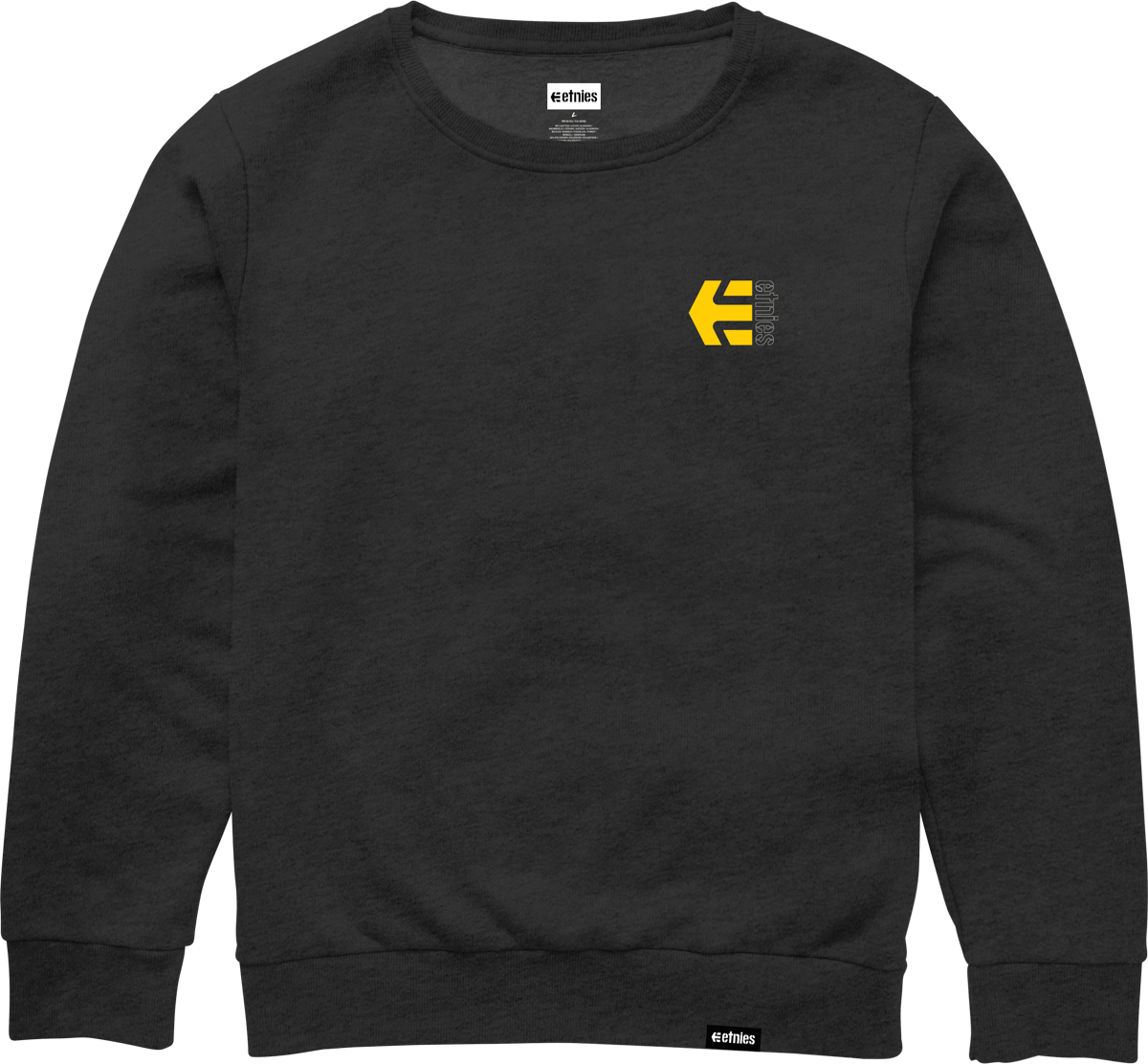 Corp Combo Crewneck black/yellow/white - fleece | etnies Official Screen Crew Fleece Etnies Skate Original Sustainability Gear