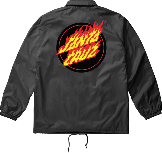 Santa Cruz Flame Coaches Jacket black - jackets | etnies Official Novelty Fleece Etnies Skate Original Sustainability Gear