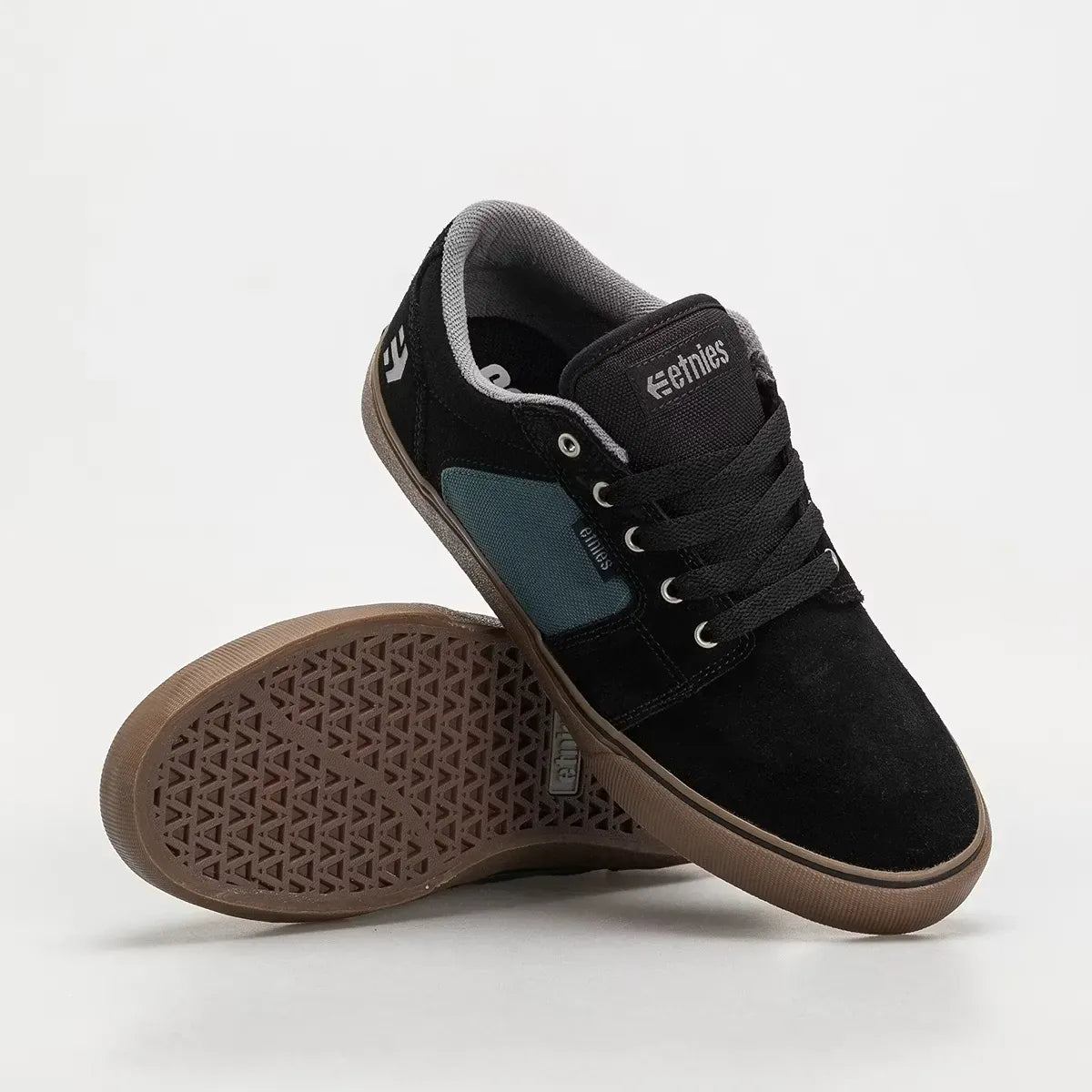 Barge LS Low - Top Vulcanized Black Teal | etnies Official Low-Top Vulcanized Etnies Skate Original Sustainability Gear