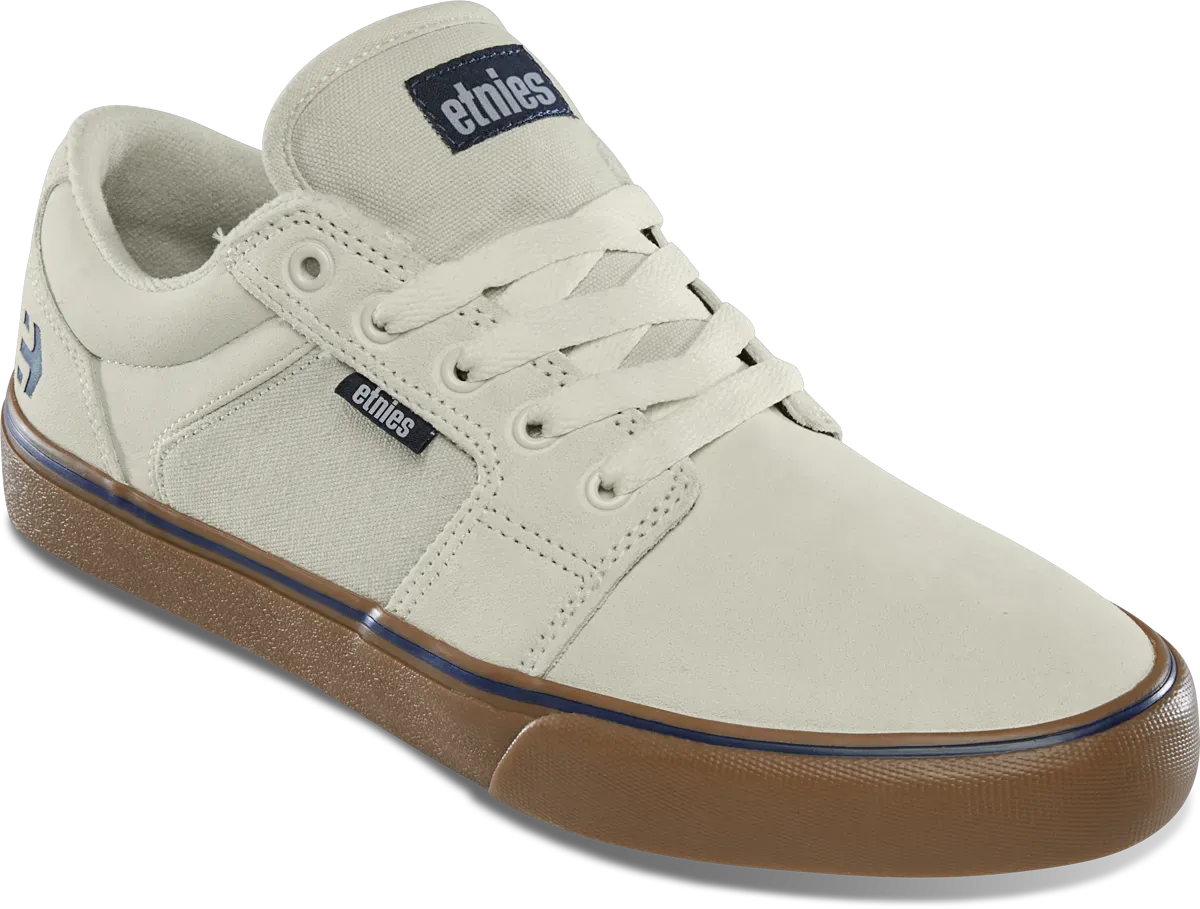 Barge LS Low - Top Vulcanized White Navy | etnies Official Low-Top Vulcanized Etnies Skate Original Sustainability Gear