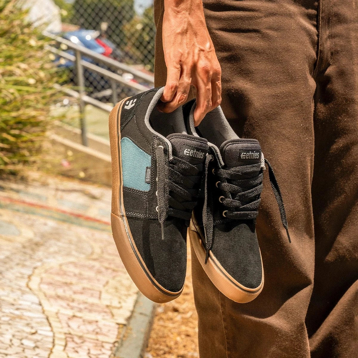 Barge LS Low - Top Vulcanized Black Teal | etnies Official Low-Top Vulcanized Etnies Skate Original Sustainability Gear