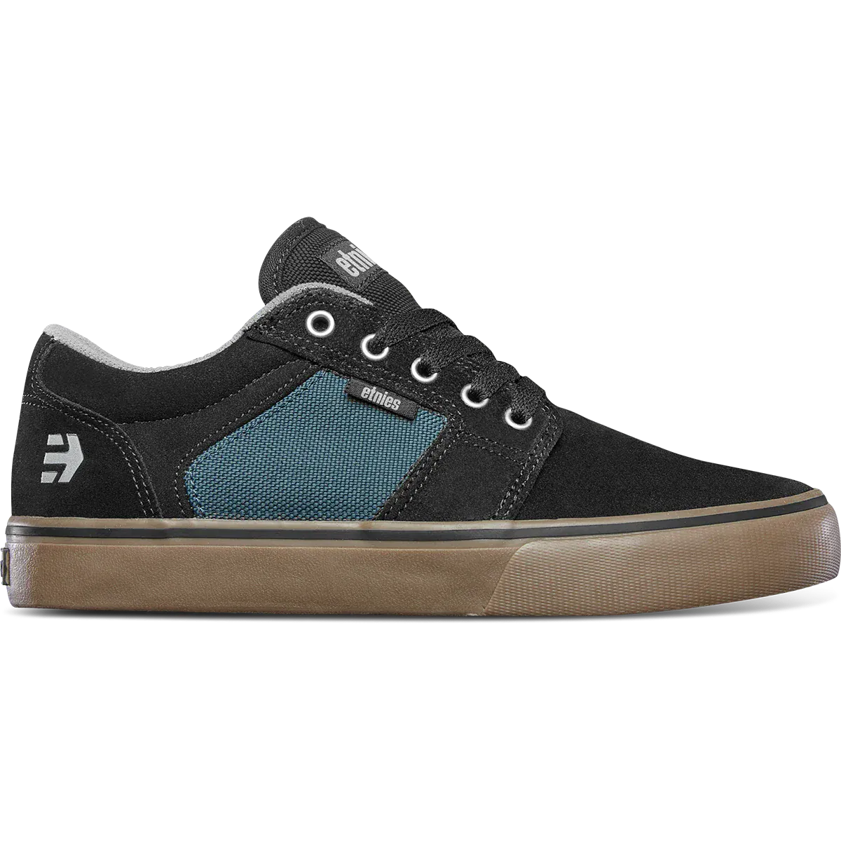 Barge LS Low - Top Vulcanized Black Teal | etnies Official Low-Top Vulcanized Etnies Skate Original Sustainability Gear