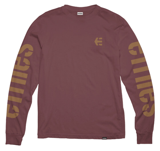 Icon L/S Tee maroon - t-shirt | etnies Official L/S Basic T-Shirt Etnies Skate Original Sustainability Gear