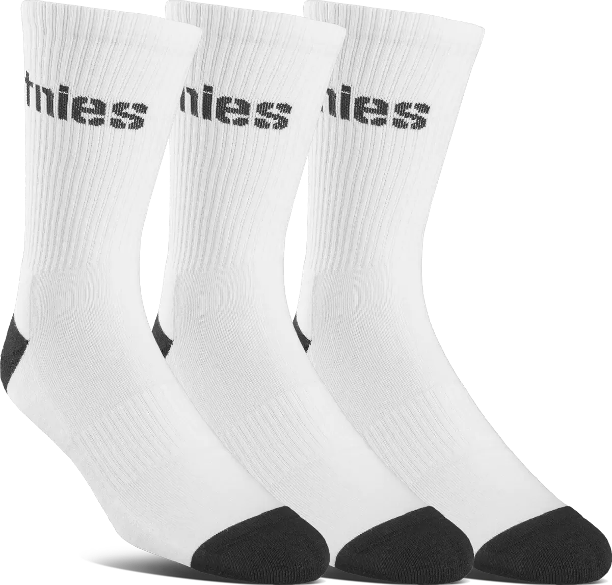 Wordmark Crew Socks 3-Pack - White | etnies Official US etnies WHITE / OS Skate Original Sustainability Gear 4140001525.100.OS.1ST 7630961809904