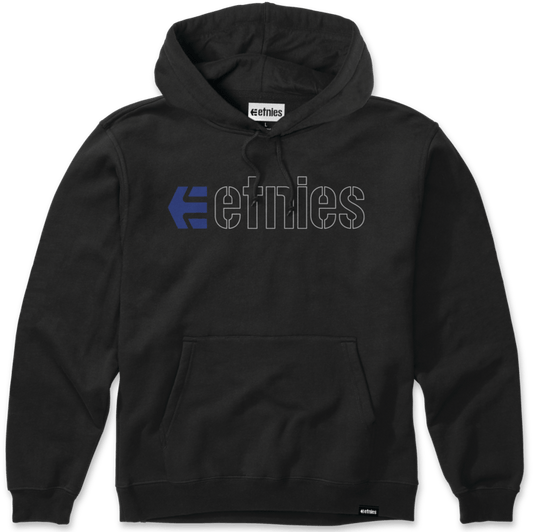 Ecorp kids pullover black/blue – kids pullover | etnies Official Screen Hooded Fleece Etnies Skate Original Sustainability Gear