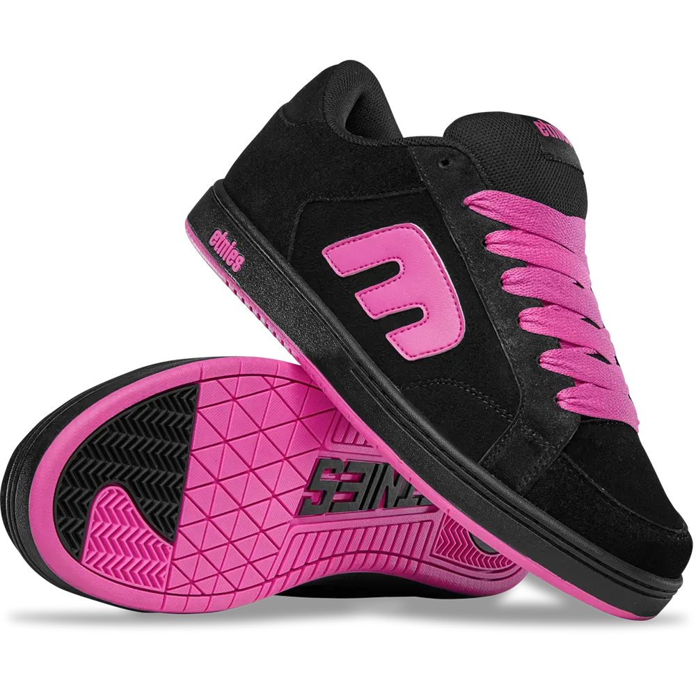 Black and Pink Chunky Suede Skate Shoes – etnies Kingpin 2K Alt5