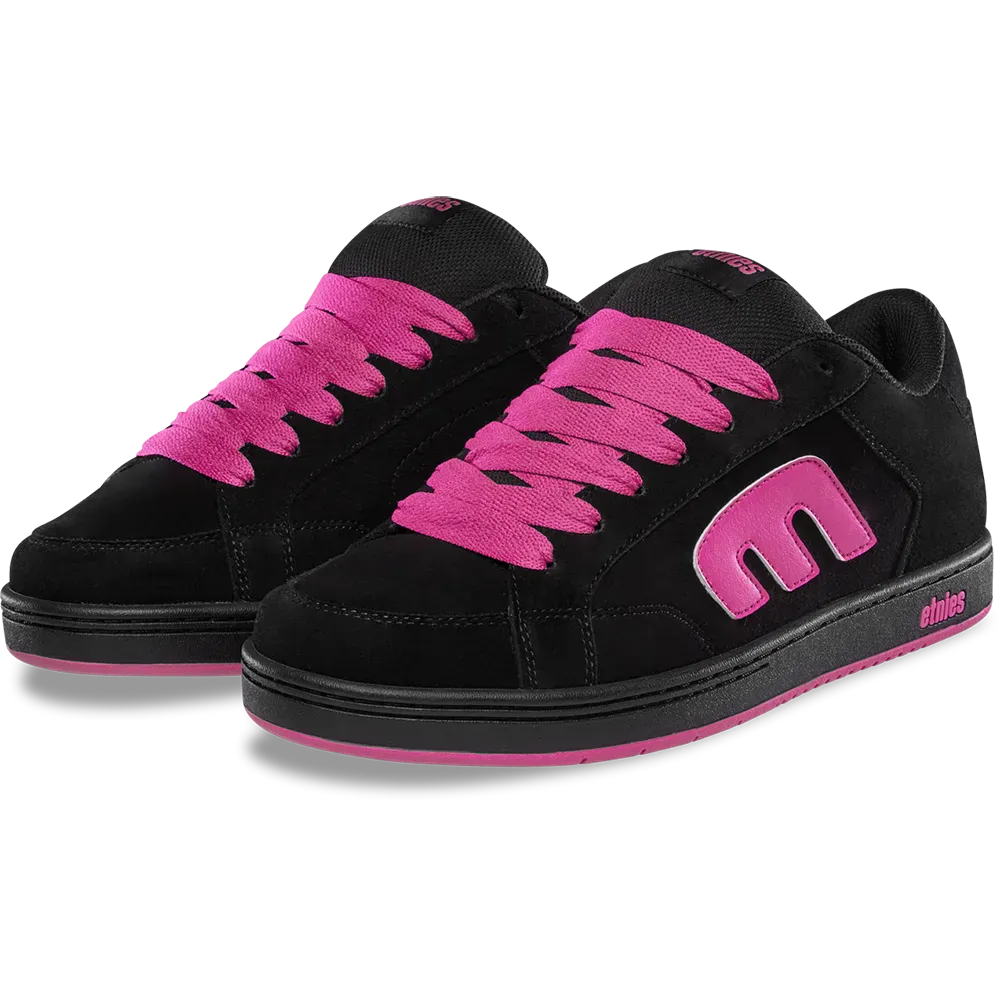 Black and Pink Chunky Suede Skate Shoes – etnies Kingpin 2K Alt7