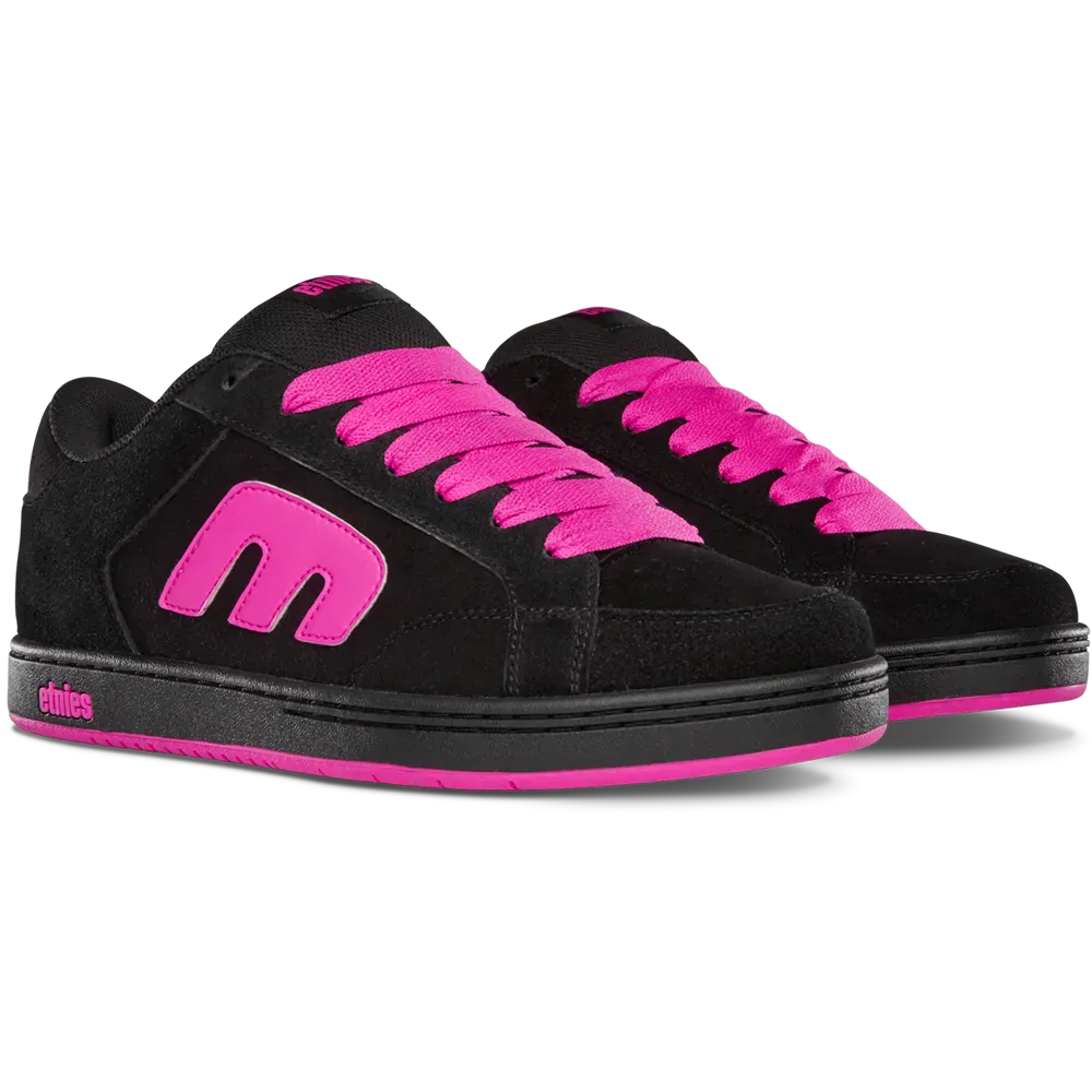 Black and Pink Chunky Suede Skate Shoes – etnies Kingpin 2K Alt6