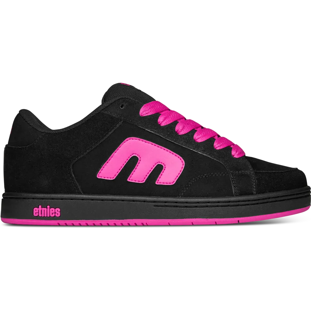 Black and Pink Chunky Suede Skate Shoes – etnies Kingpin 2K