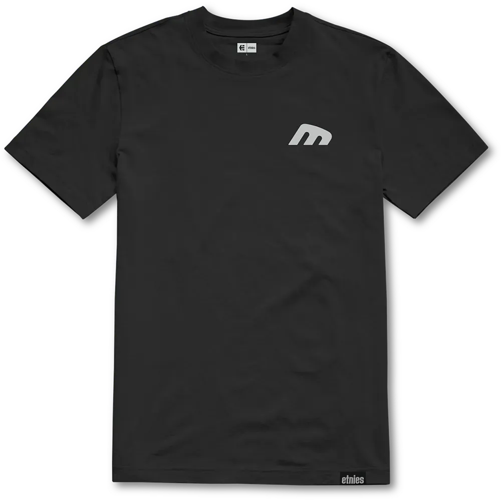Black Embroidered Icon Logo Tee | etnies Official US etnies Skate Original Sustainability Gear