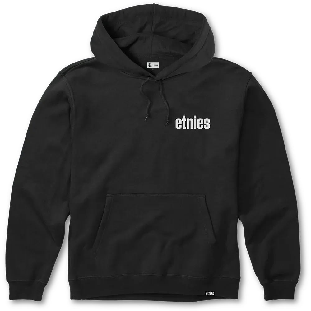 Black Logo Pullover Hoodie - Fleece | etnies Official US etnies Skate Original Sustainability Gear