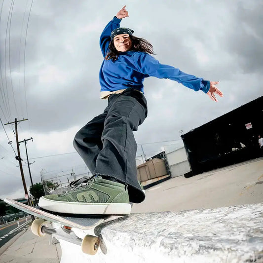 Windrow Vulc Mid X Fabiana Delfino green | etnies Official High-Top Vulcanized Etnies Skate Original Sustainability Gear