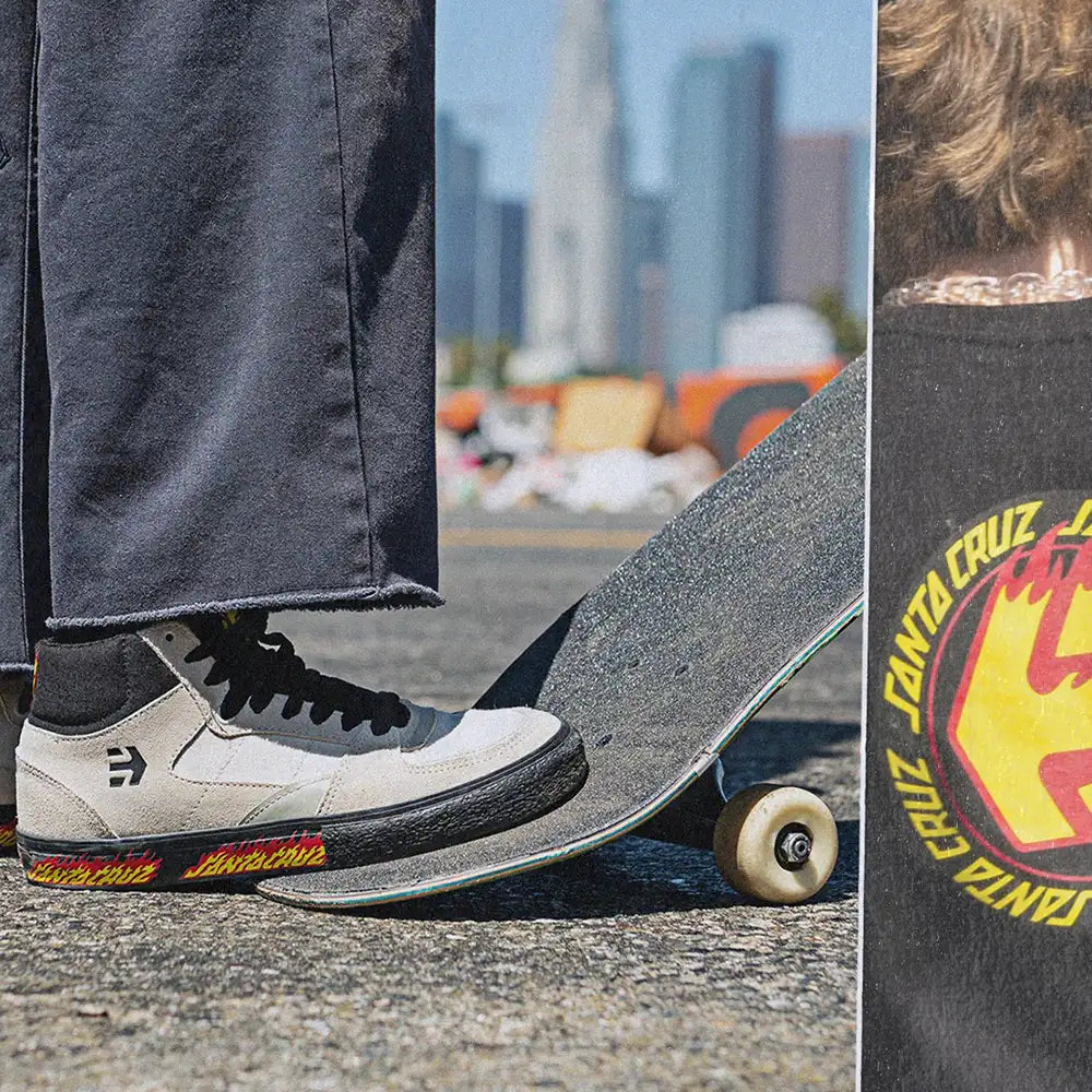 Screw Vulc Mid X Santa Cruz white/black | etnies Official High-Top Vulcanized Etnies Skate Original Sustainability Gear